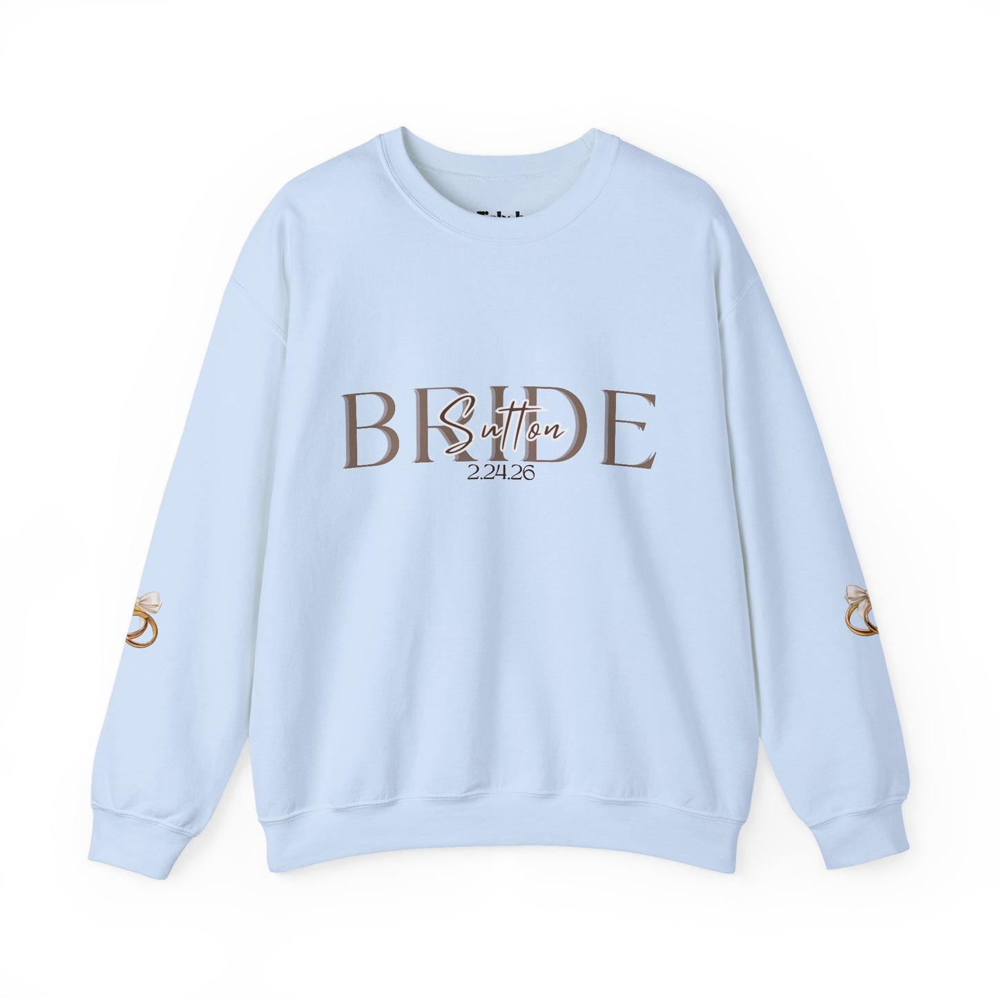 Custom Wedding Name and Date Crewneck Sweatshirt, Wedding Wear, Personalized Bridal Party Gift, Bachelorette Party, Wedding Gift