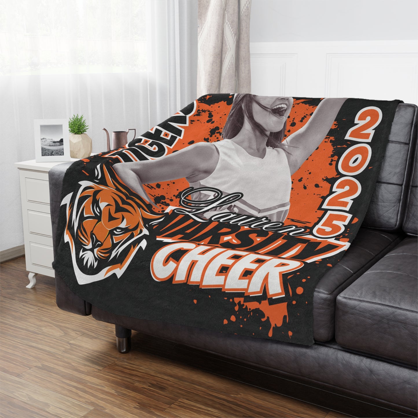 Athlete Stadium Blanket, Personalized Sports Team Throw, Custom Fan Fleece, Game Day Gift, Cozy Winter Blanket