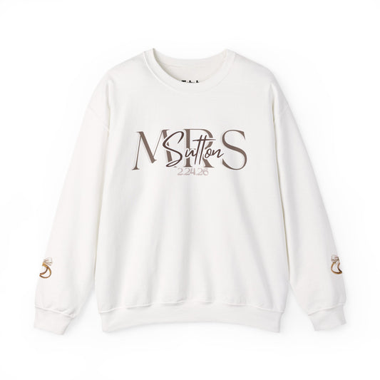 Wedding Colors Crewneck Sweatshirt, Future Wifey Bride Gift, Bridal Party, Customized Wedding Mrs. Top, Personalized Bachelorette