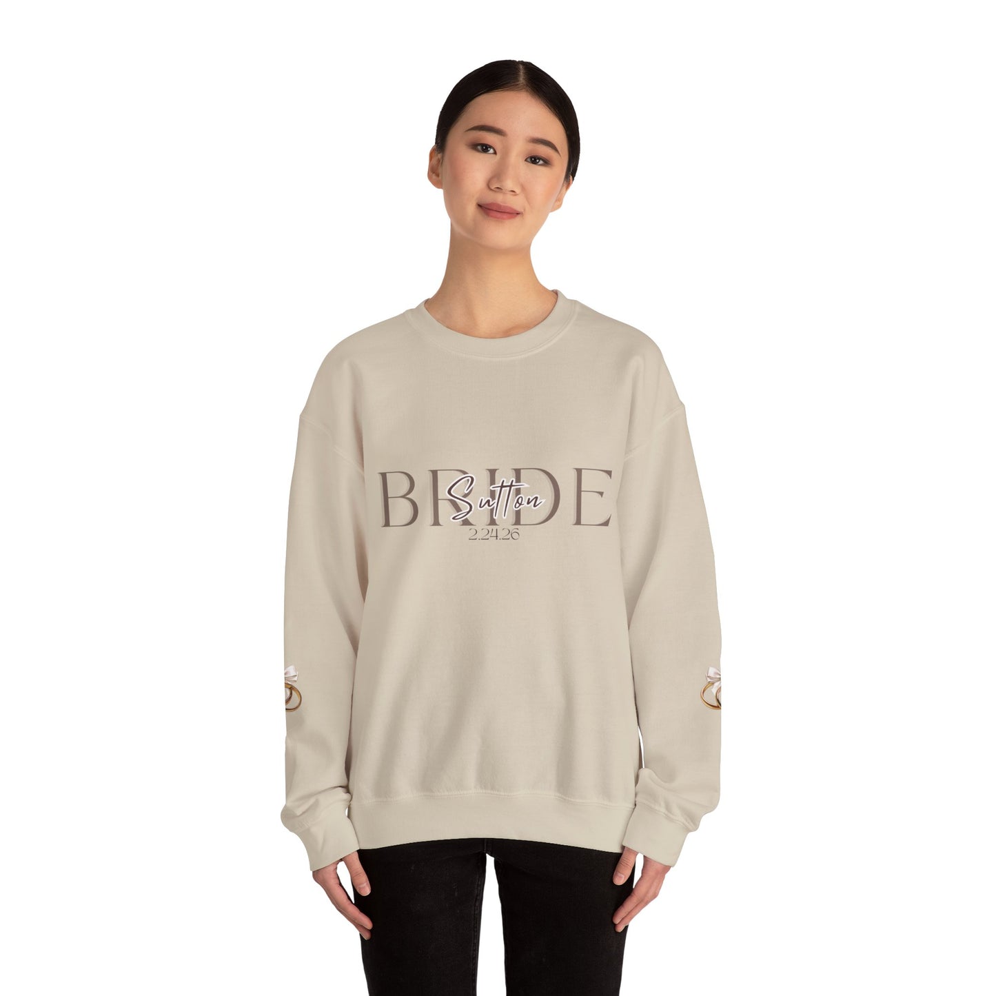 Custom Wedding Name and Date Crewneck Sweatshirt, Wedding Wear, Personalized Bridal Party Gift, Bachelorette Party, Wedding Gift