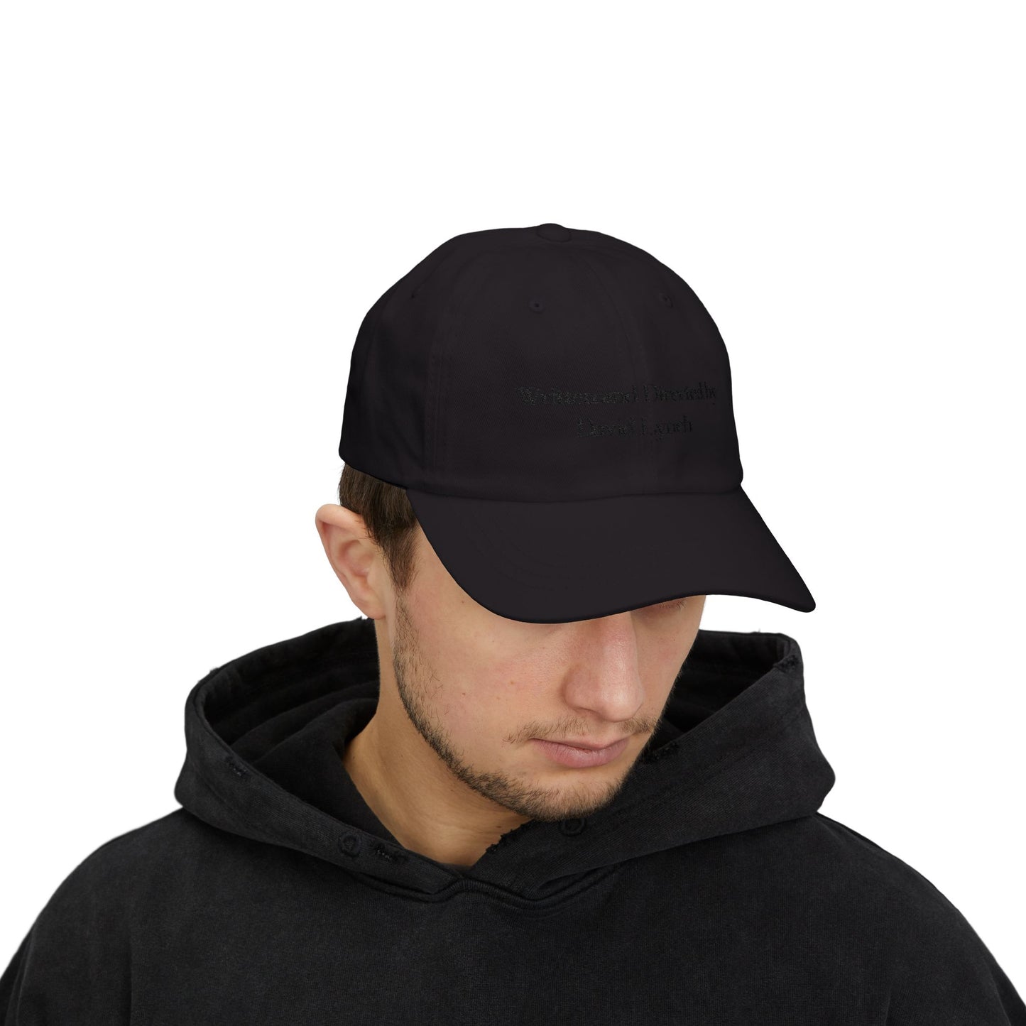 Embroidered Dad Cap, David Lynch Inspired Hat, Minimalist Baseball Cap, Retro Hipster Cap, Creative Visionary Gift, Black Dad Hat