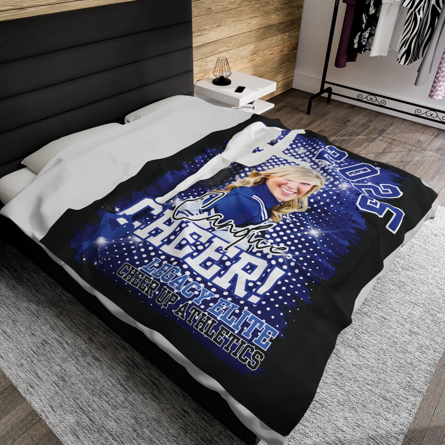 Blanket, Personalized Cheerleader Blanket with Color Photo, Custom Photo Fleece Throw, Sports Team Gift, Cheerleader Blanket, Cheer Gift
