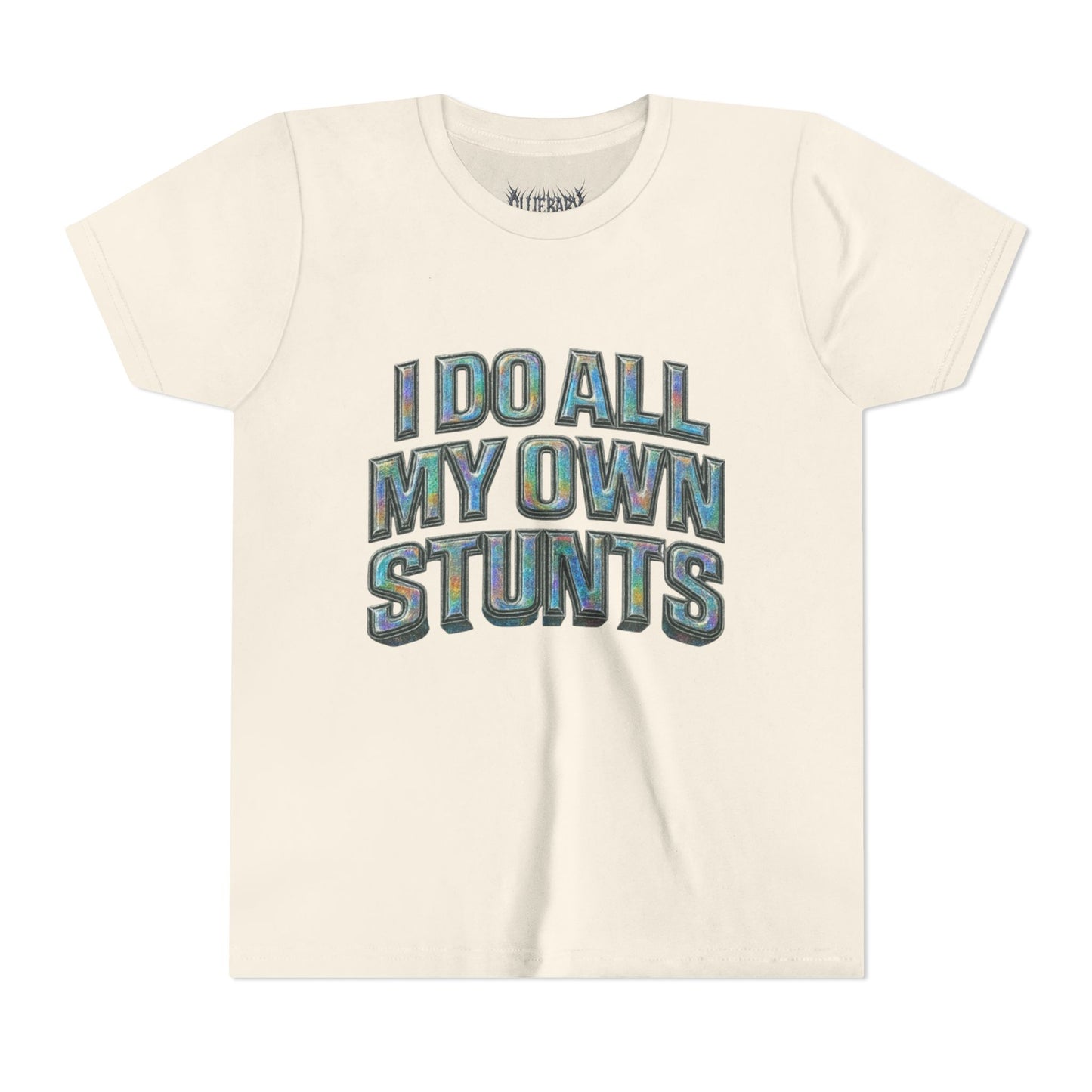 I do all my own stunts - kids Unisex Plain White Crew T‑Shirt