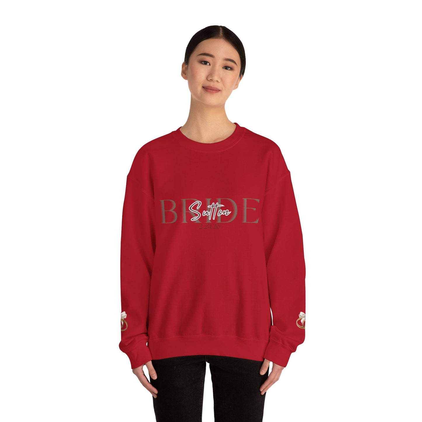 Custom Wedding Name and Date Crewneck Sweatshirt, Wedding Wear, Personalized Bridal Party Gift, Bachelorette Party, Wedding Gift