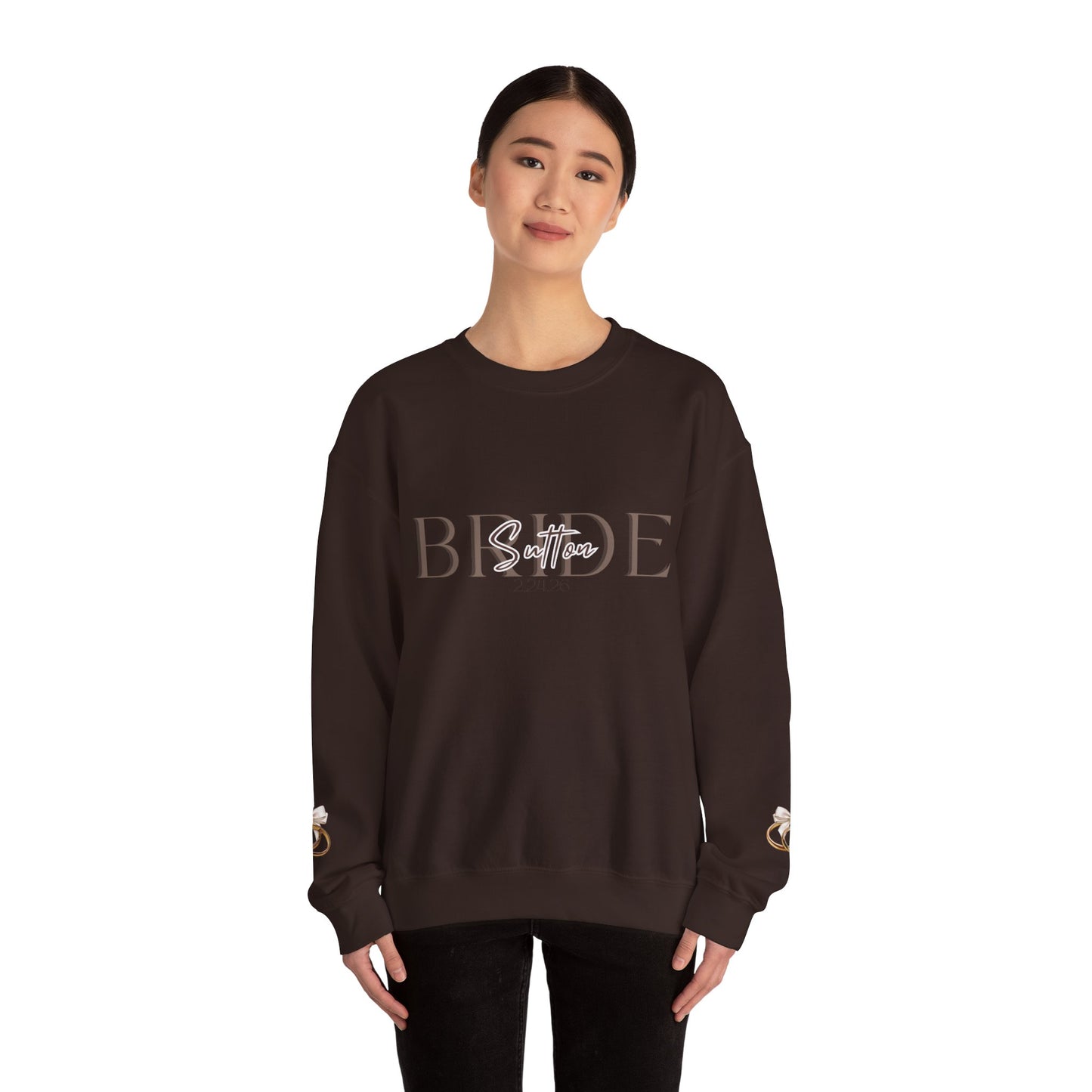 Custom Wedding Name and Date Crewneck Sweatshirt, Wedding Wear, Personalized Bridal Party Gift, Bachelorette Party, Wedding Gift