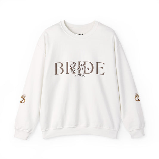 Custom Wedding Name and Date Crewneck Sweatshirt, Wedding Wear, Personalized Bridal Party Gift, Bachelorette Party, Wedding Gift