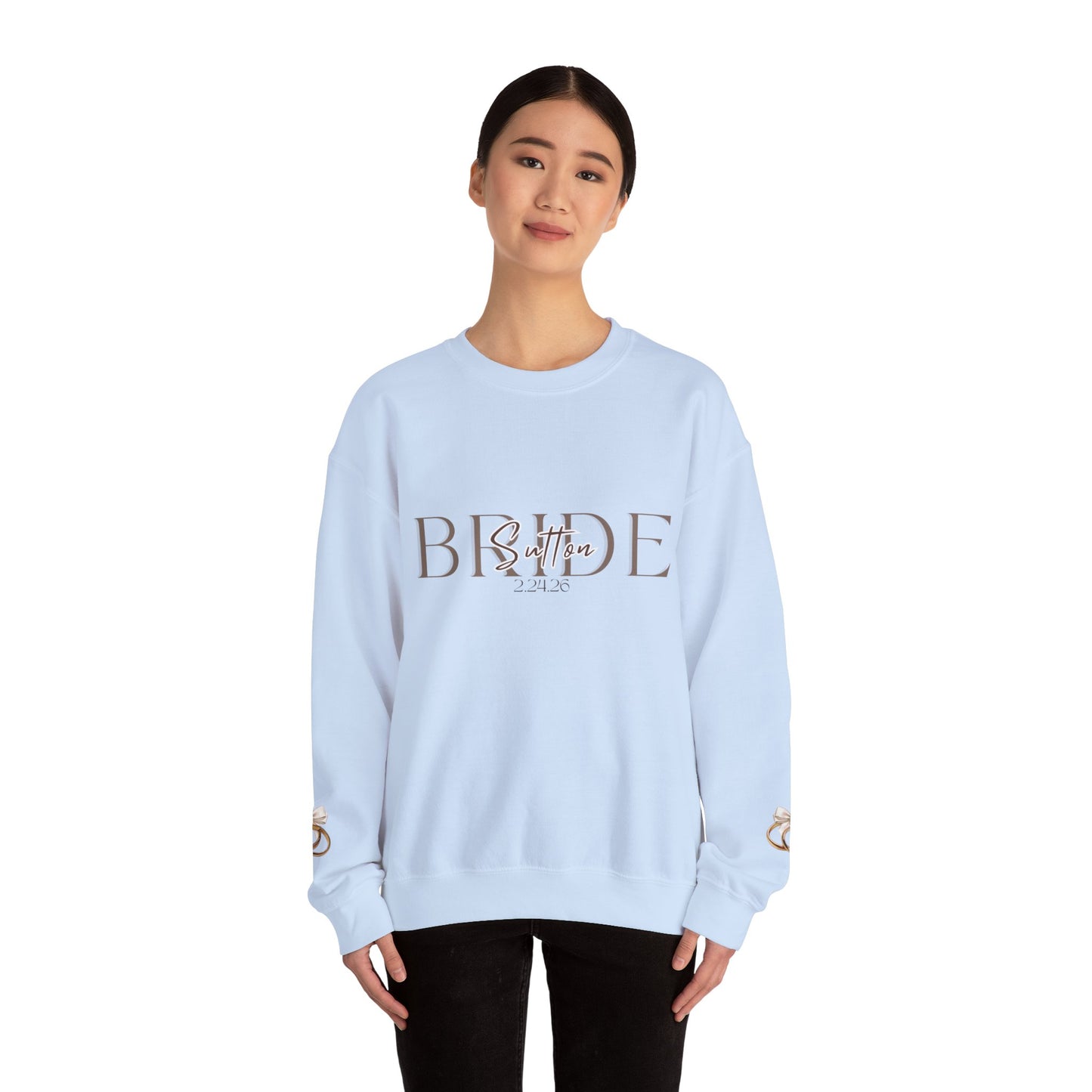 Custom Wedding Name and Date Crewneck Sweatshirt, Wedding Wear, Personalized Bridal Party Gift, Bachelorette Party, Wedding Gift