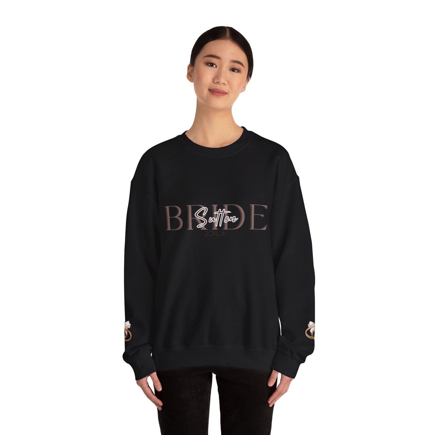 Custom Wedding Name and Date Crewneck Sweatshirt, Wedding Wear, Personalized Bridal Party Gift, Bachelorette Party, Wedding Gift