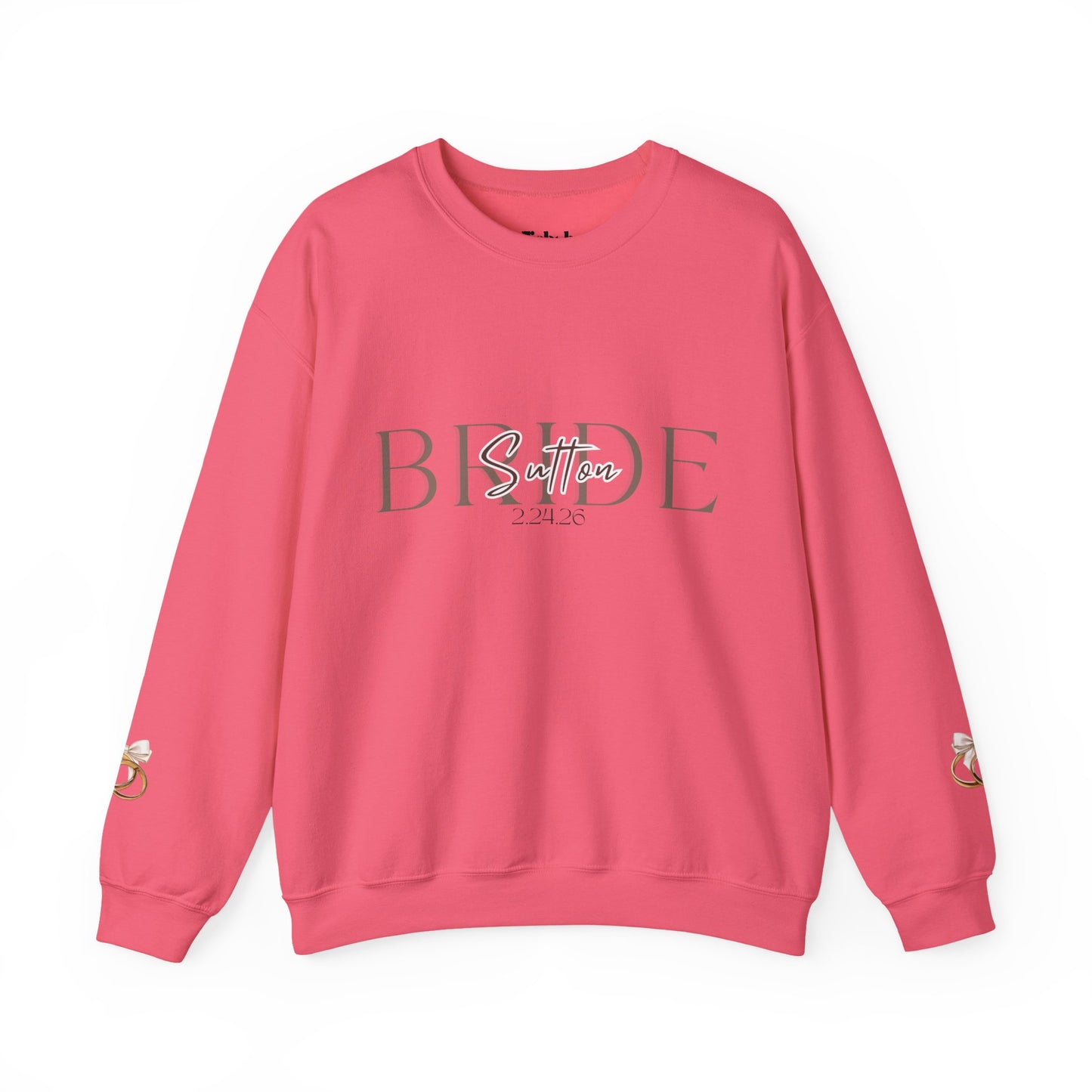 Custom Wedding Name and Date Crewneck Sweatshirt, Wedding Wear, Personalized Bridal Party Gift, Bachelorette Party, Wedding Gift