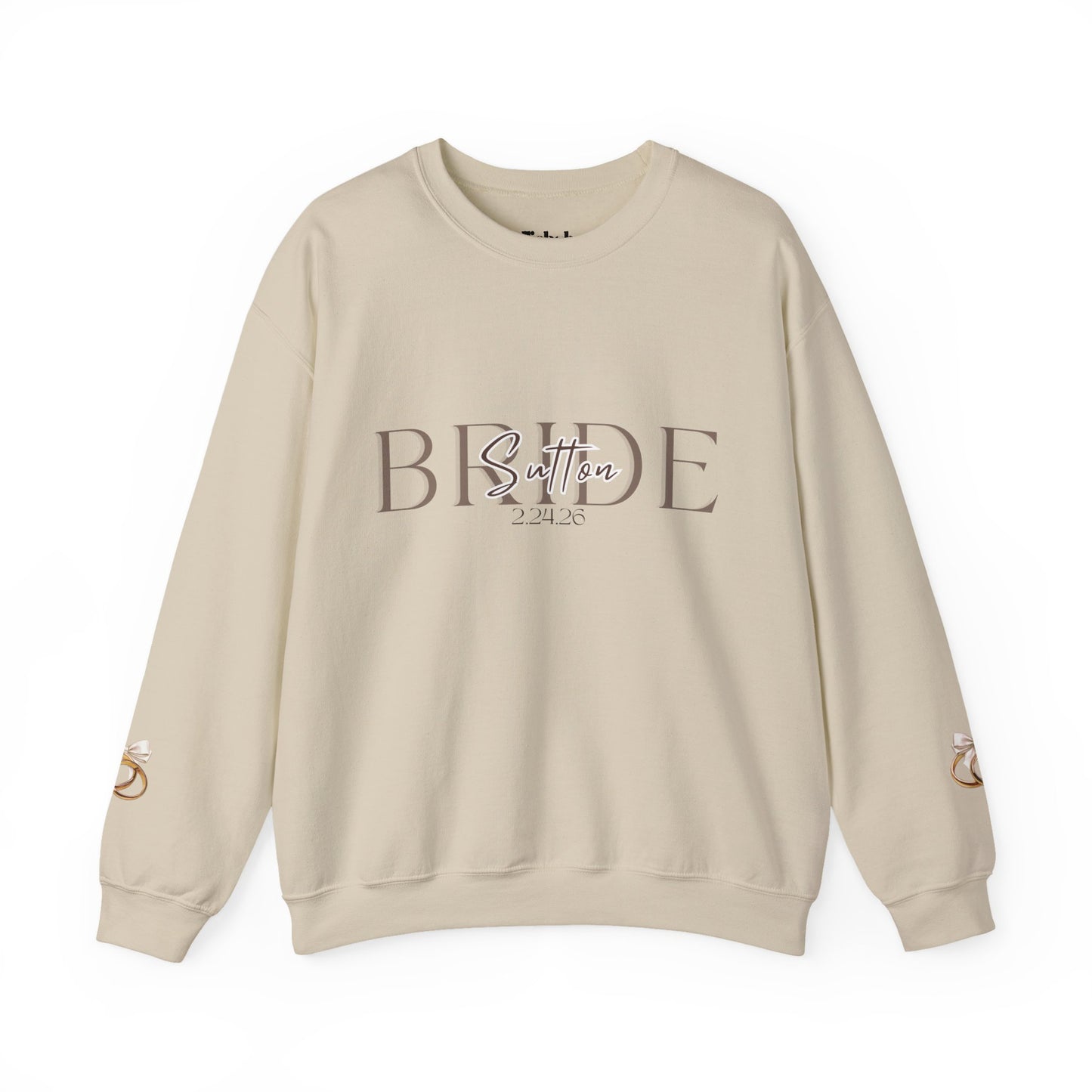 Custom Wedding Name and Date Crewneck Sweatshirt, Wedding Wear, Personalized Bridal Party Gift, Bachelorette Party, Wedding Gift