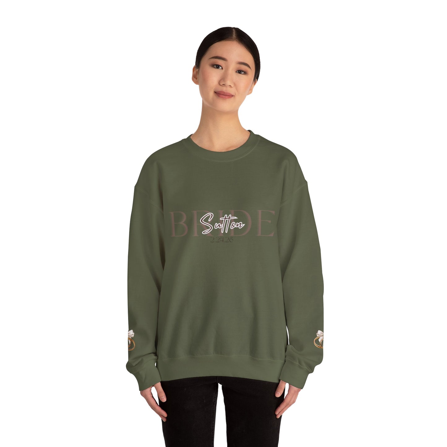 Custom Wedding Name and Date Crewneck Sweatshirt, Wedding Wear, Personalized Bridal Party Gift, Bachelorette Party, Wedding Gift