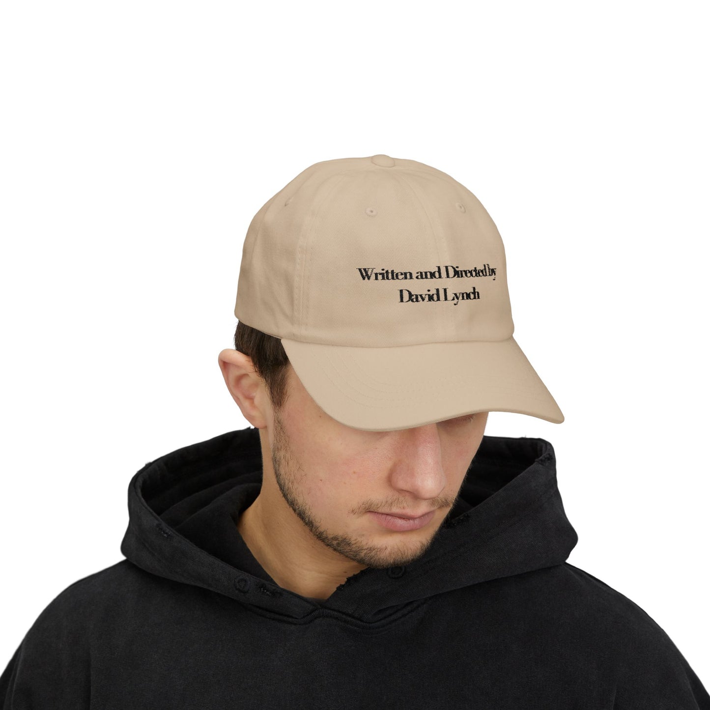 Embroidered Dad Cap, David Lynch Inspired Hat, Minimalist Baseball Cap, Retro Hipster Cap, Creative Visionary Gift, Black Dad Hat