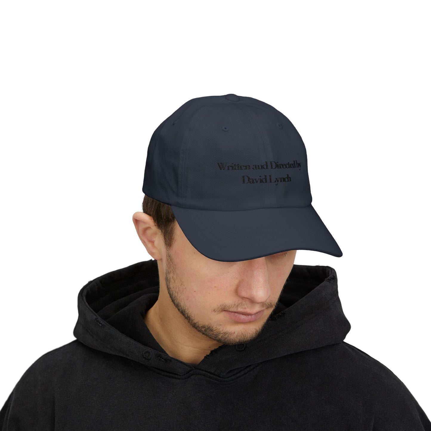 Embroidered Dad Cap, David Lynch Inspired Hat, Minimalist Baseball Cap, Retro Hipster Cap, Creative Visionary Gift, Black Dad Hat