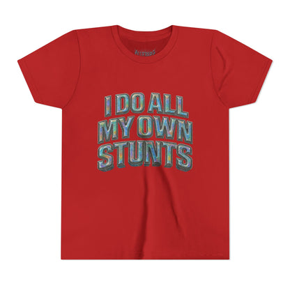 I do all my own stunts - kids Unisex Plain White Crew T‑Shirt