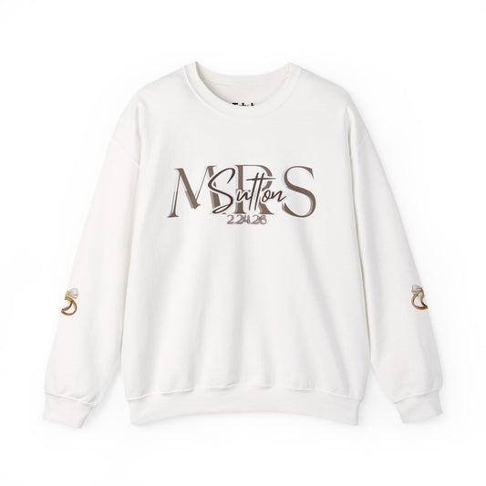 Wedding Colors Crewneck Sweatshirt, Future Wifey Bride Gift, Bridal Party, Customized Wedding Mrs. Top, Personalized Bachelorette