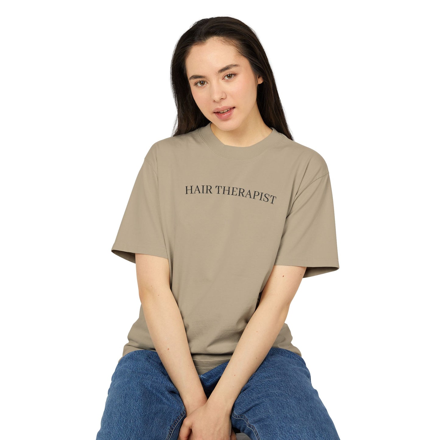 Hair Therapist Heavy Faded Tee, Funny T-Shirt, Gifts for Hairdressers, Unisex Graphic Tee, Casual Wear, Birthday Gift