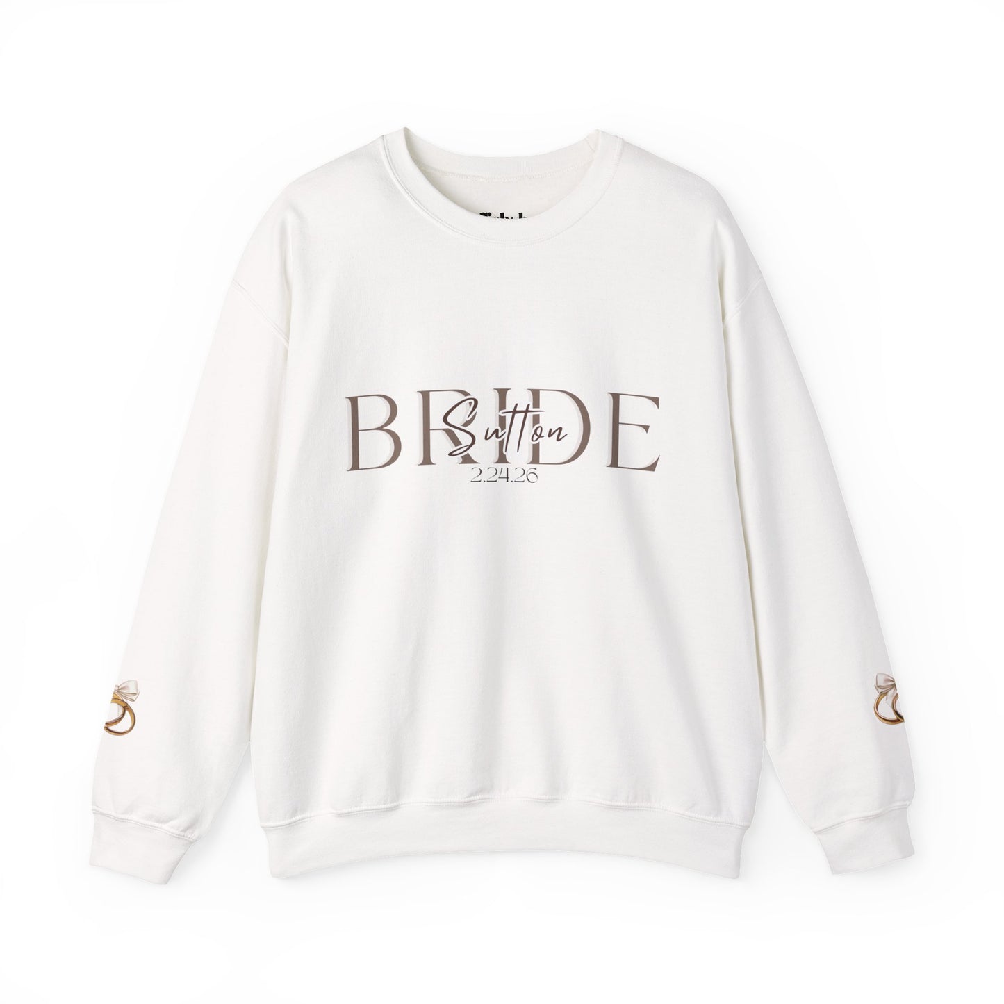 Custom Wedding Name and Date Crewneck Sweatshirt, Wedding Wear, Personalized Bridal Party Gift, Bachelorette Party, Wedding Gift