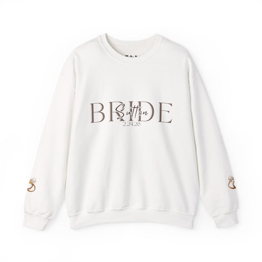 Custom Wedding Name and Date Crewneck Sweatshirt, Wedding Wear, Personalized Bridal Party Gift, Bachelorette Party, Wedding Gift