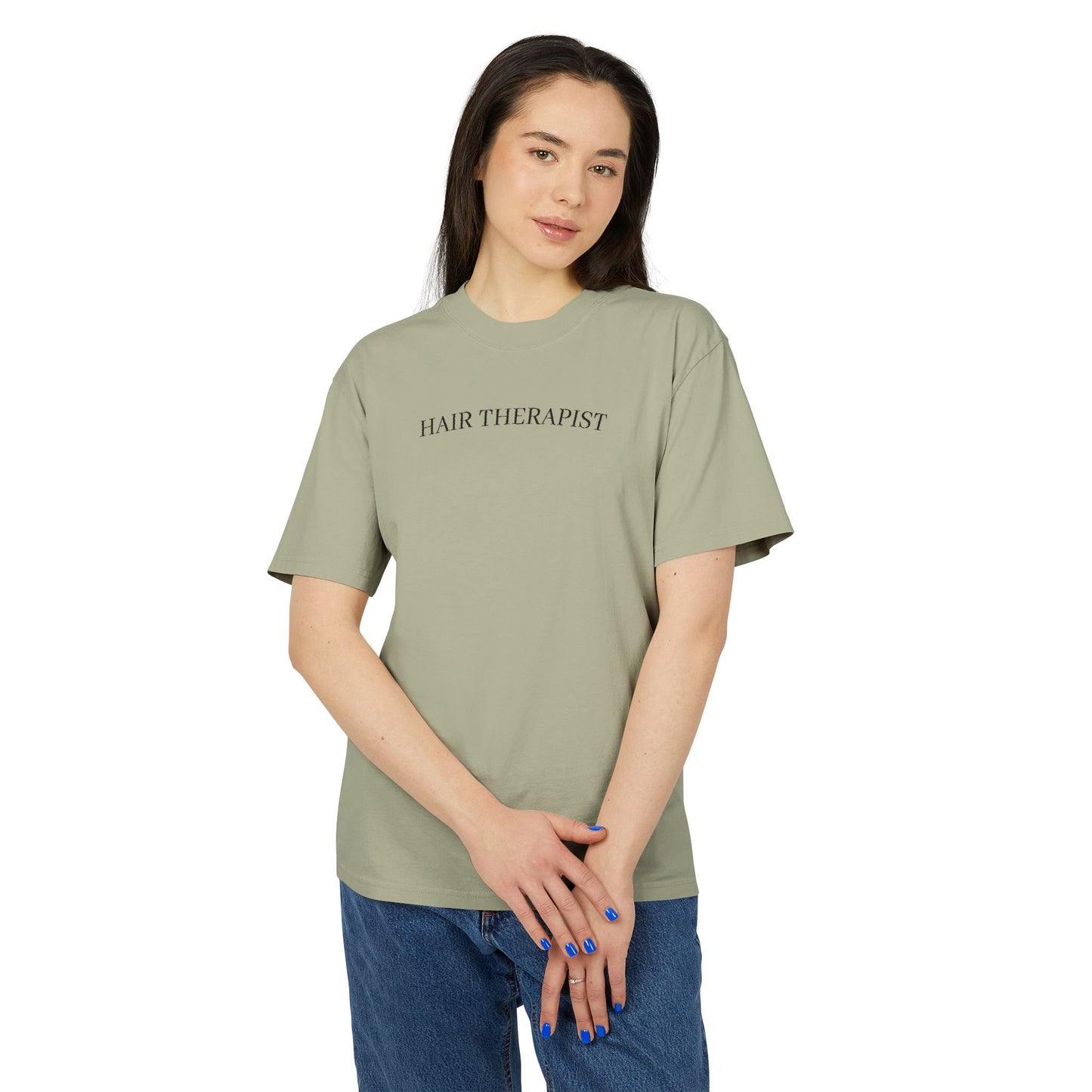 Hair Therapist Heavy Faded Tee, Funny T-Shirt, Gifts for Hairdressers, Unisex Graphic Tee, Casual Wear, Birthday Gift