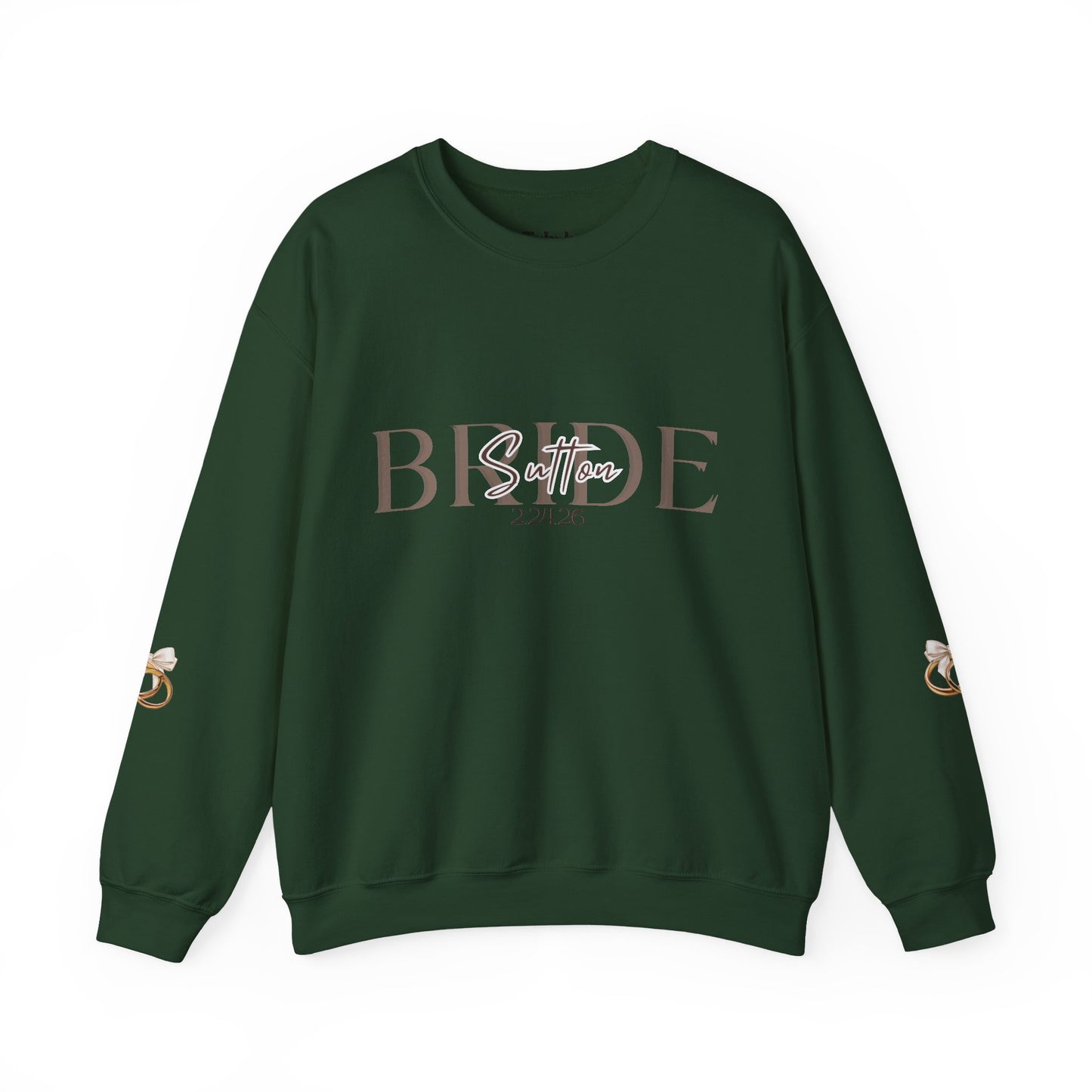 Custom Wedding Name and Date Crewneck Sweatshirt, Wedding Wear, Personalized Bridal Party Gift, Bachelorette Party, Wedding Gift