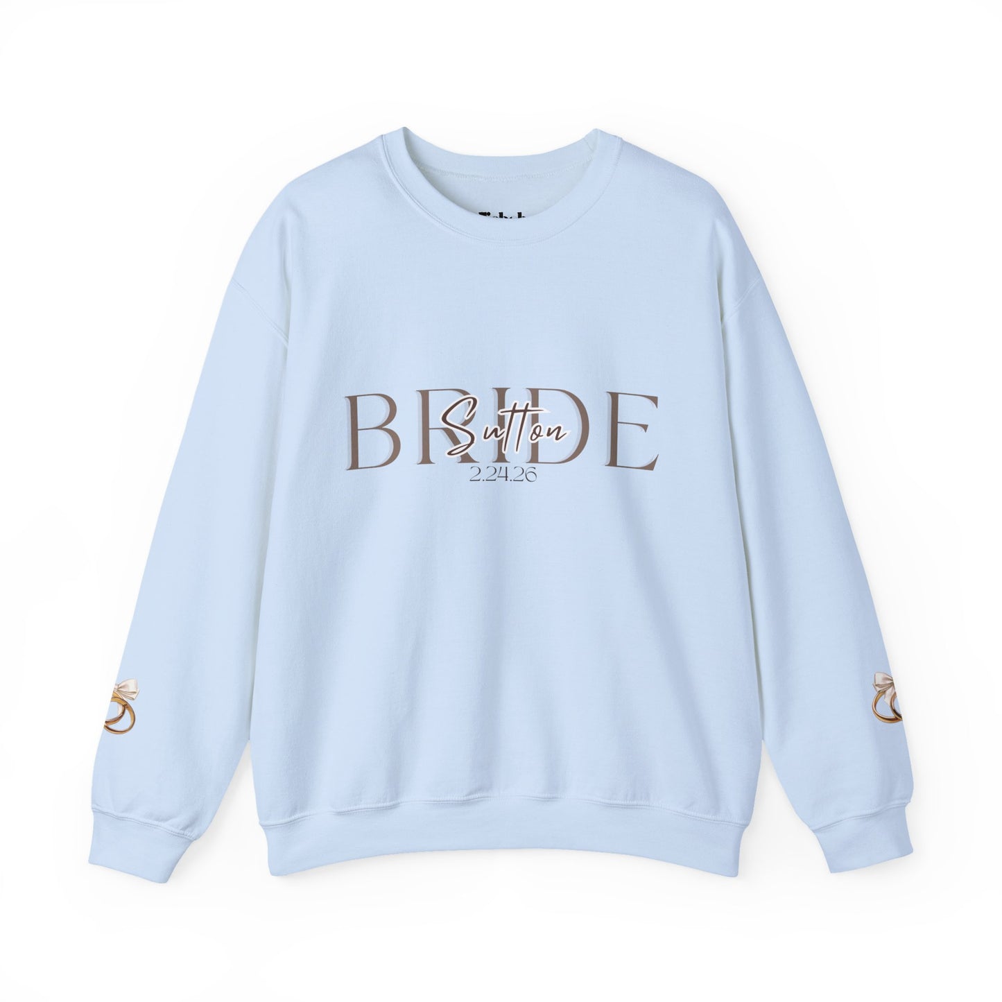 Custom Wedding Name and Date Crewneck Sweatshirt, Wedding Wear, Personalized Bridal Party Gift, Bachelorette Party, Wedding Gift