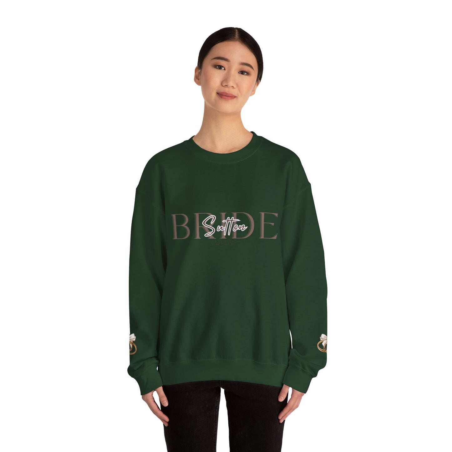 Custom Wedding Name and Date Crewneck Sweatshirt, Wedding Wear, Personalized Bridal Party Gift, Bachelorette Party, Wedding Gift