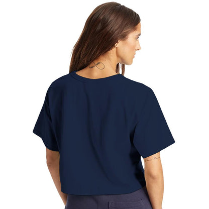 I Deserve More Women's Cropped Champion Heritage Crewneck T-Shirt